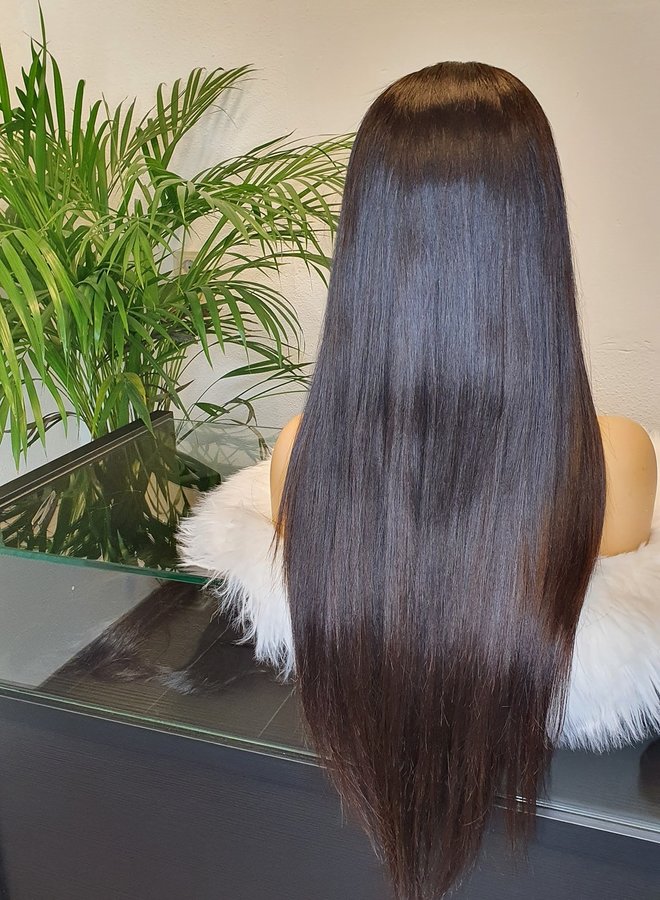 HD Closure wig 24" Raw Indian Straight