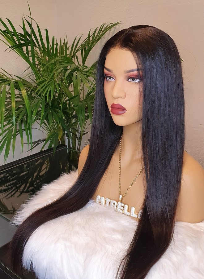 HD Closure wig 24" Raw Indian Straight