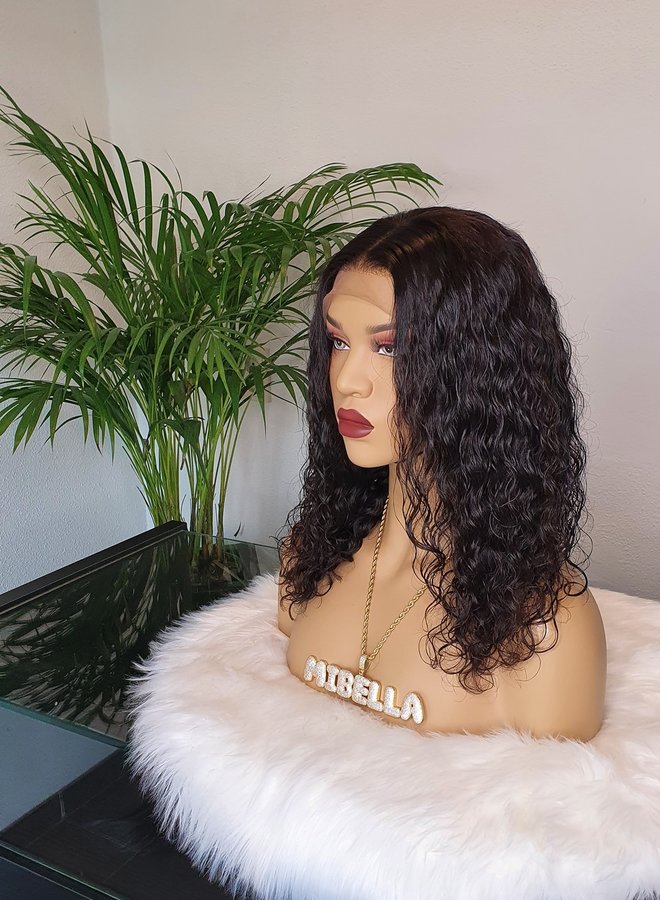 Frontal Wig Remy Hair Moroccan Curly 14"
