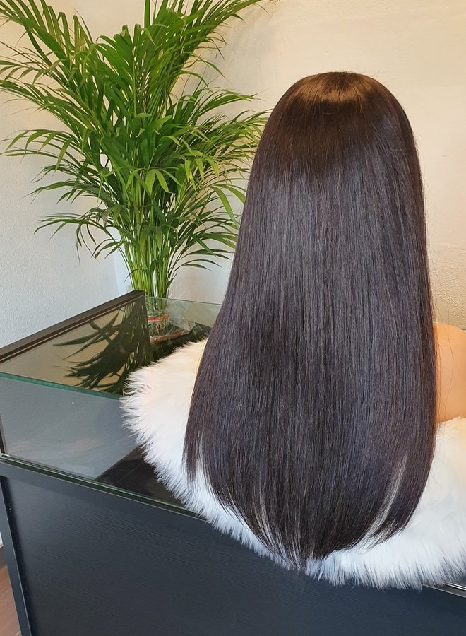 Dark Prosecco - Frontal Wig Natural Straight 20" - Raw Vietnamese Hair