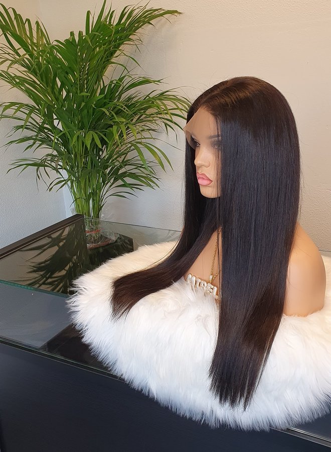 Dark Prosecco - Frontal Wig Natural Straight 20" - Raw Vietnamese Hair