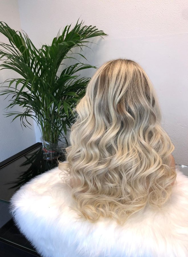 Closure Wig Ash Blonde 20" Raw Indian Hair