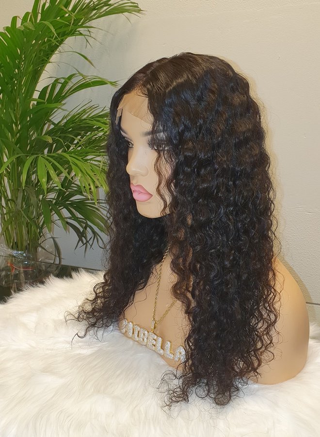 Closure Wig Raw* Indian Caribbean Curly 18"