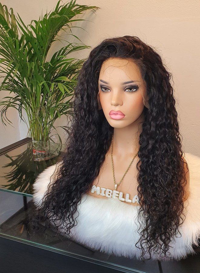 HD Frontal Wig Curly Remy Hair 22" Dome Cap