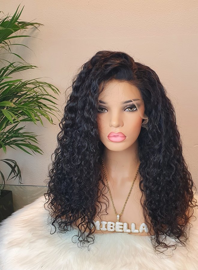 HD Frontal Wig Curly Remy Hair 18" Dome Cap