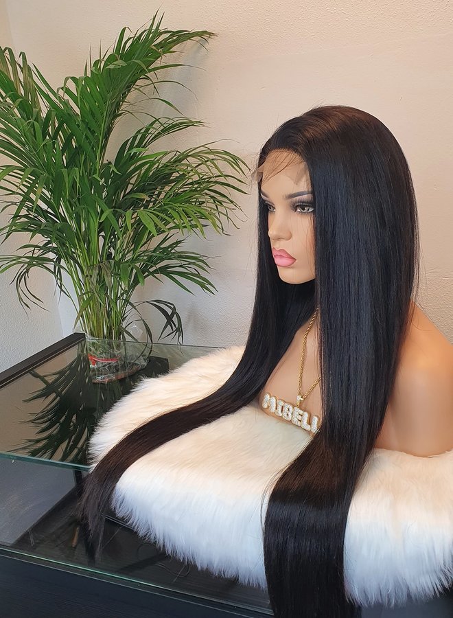 Classy Straight - Closure Wig Natural Straight 24" - Made With 100% Single Donor Raw Vietnamese Hair