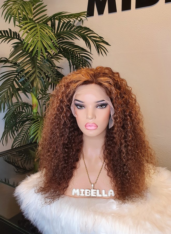 Ginger Goddess - Frontal Wig Deep Curly 16" - Remy Hair
