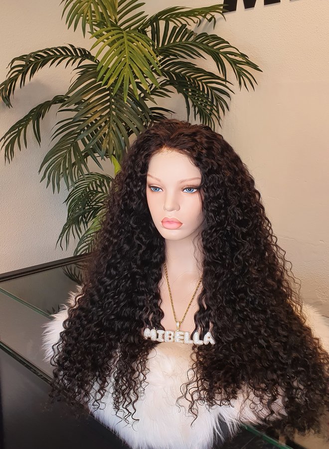 5x5 HD Closure  Wig Curly Remy Hair 24"