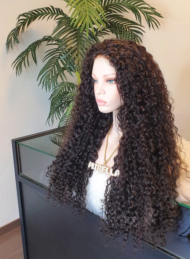 5x5 HD Closure  Wig Curly Remy Hair 24"