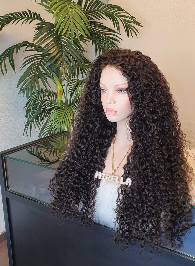 5x5 HD Closure  Wig Curly Remy Hair 24"