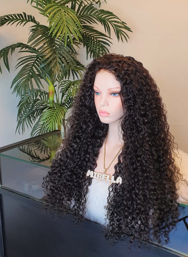 5x5 HD Closure  Wig Curly Remy Hair 24"