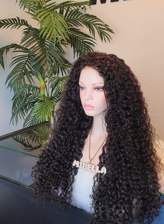 5x5 HD Closure  Wig Curly Remy Hair 24"