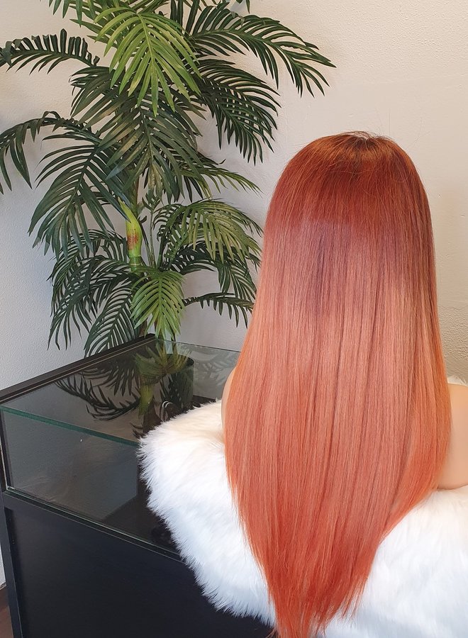 Frontal Wig 20" Burned Orange Raw Hair