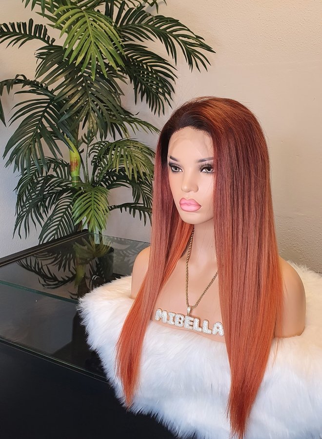 Frontal Wig 20" Burned Orange Raw Hair