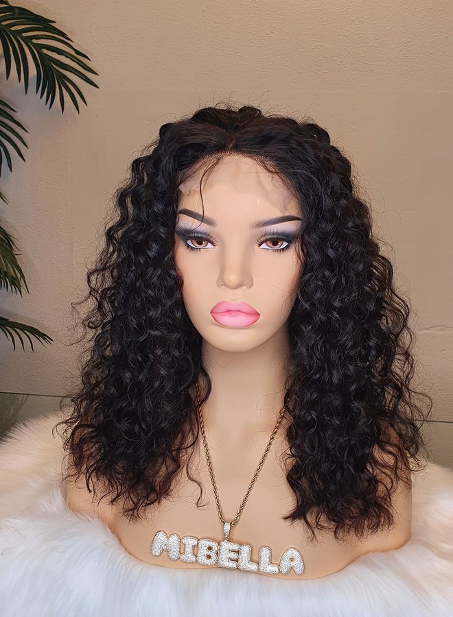 5x5 Closure Wig Raw*  Indian Moroccan Curly 14" Transparent Lace