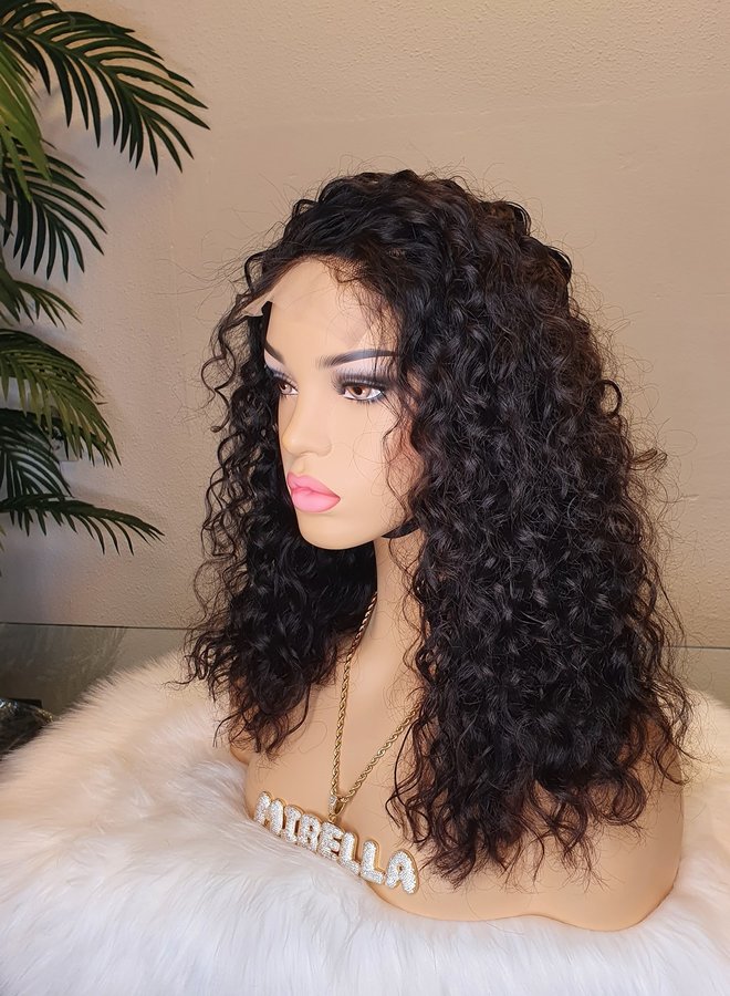 5x5 Closure Wig Raw*  Indian Moroccan Curly 14" Transparent Lace