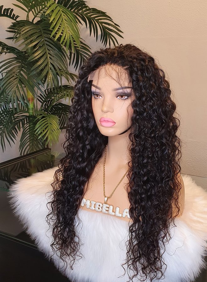 5x5 Closure Wig Raw*  Indian Moroccan Curly 22" Transparent Lace