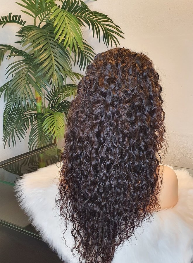 5x5 Closure Wig Raw*  Indian Moroccan Curly 22" Transparent Lace