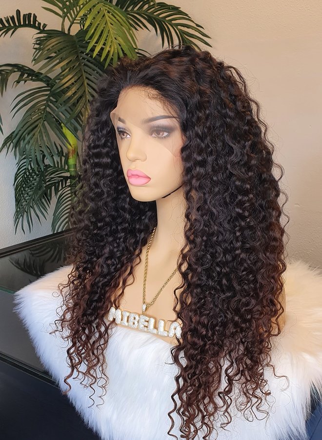 Frontal Wig 24" Raw* Indian Hair Caribbean Curly