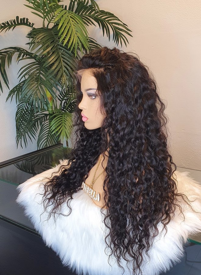 HD Frontal Wig Curly Remy Hair 24"