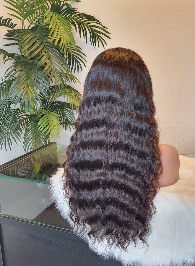 Black Forest Bloom - Frontal Wig Loose Curly 20" - Steamed Raw Indian Hair