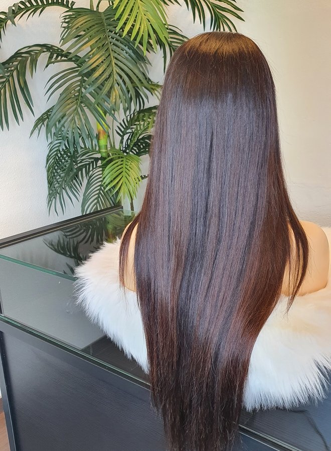 Brune Sérénade - 5x5 HD Closure  Wig Raw Indian Straight Hair 24"