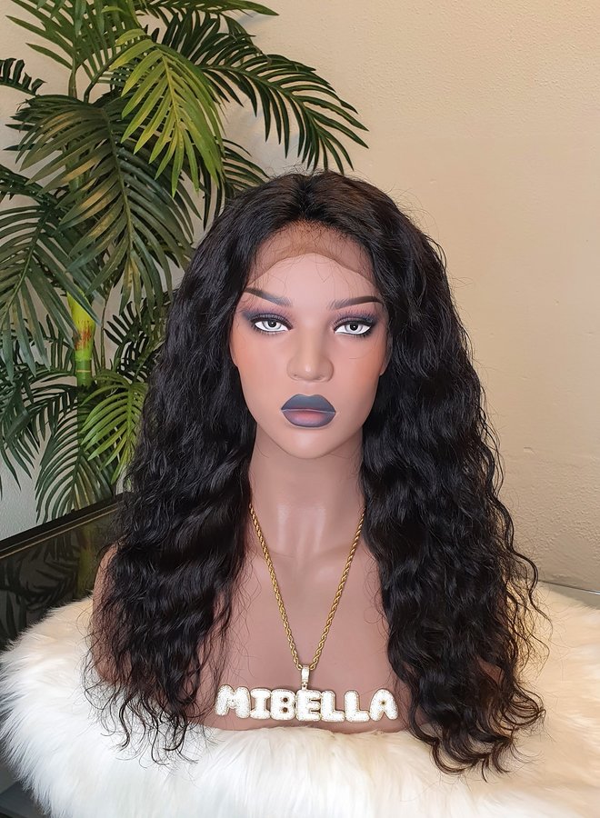 Frontal Wig Curly Remy Hair 16"