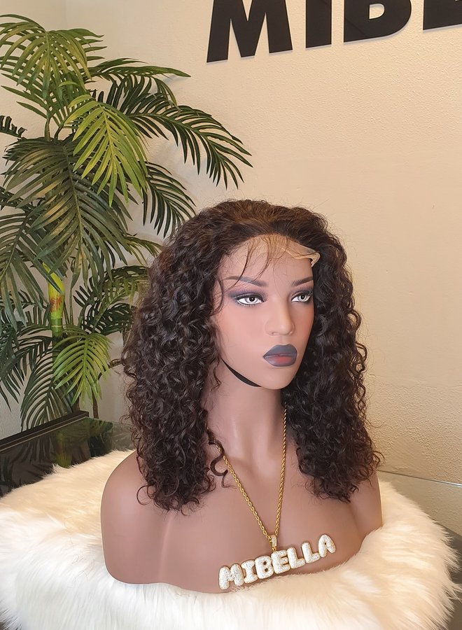 5x5 Closure Wig Raw*  Indian Moroccan Curly 12" Transparent Lace  | Capsize Small