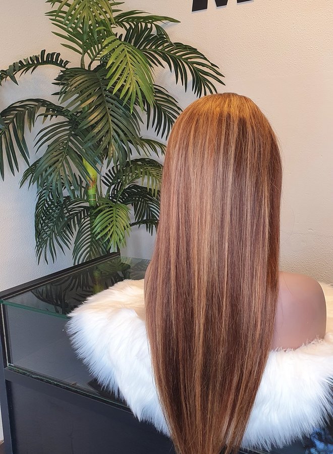 Copper Sunset - Closure Wig Highlights 24" Remy Hair