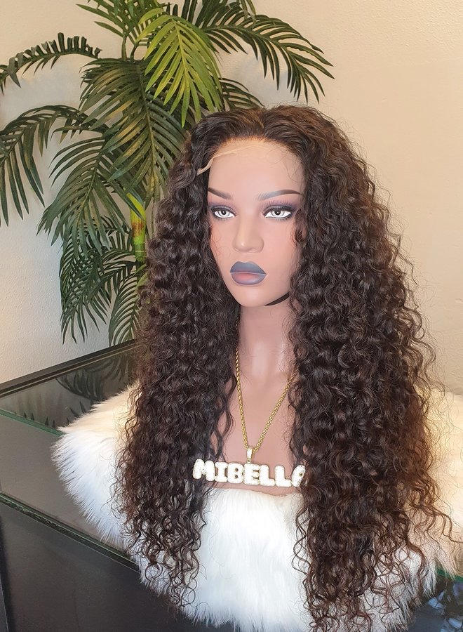 Espresso Bliss - HD Closure Wig Moroccan Curly 24" - Steamed Raw Indian Hair