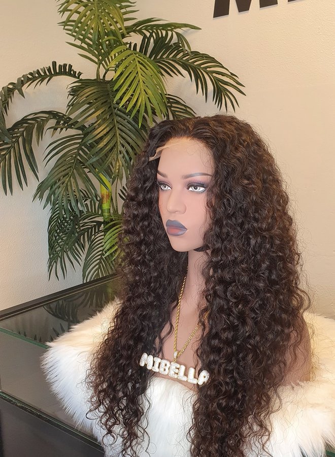 Espresso Bliss - HD Closure Wig Moroccan Curly 24" - Steamed Raw Indian Hair