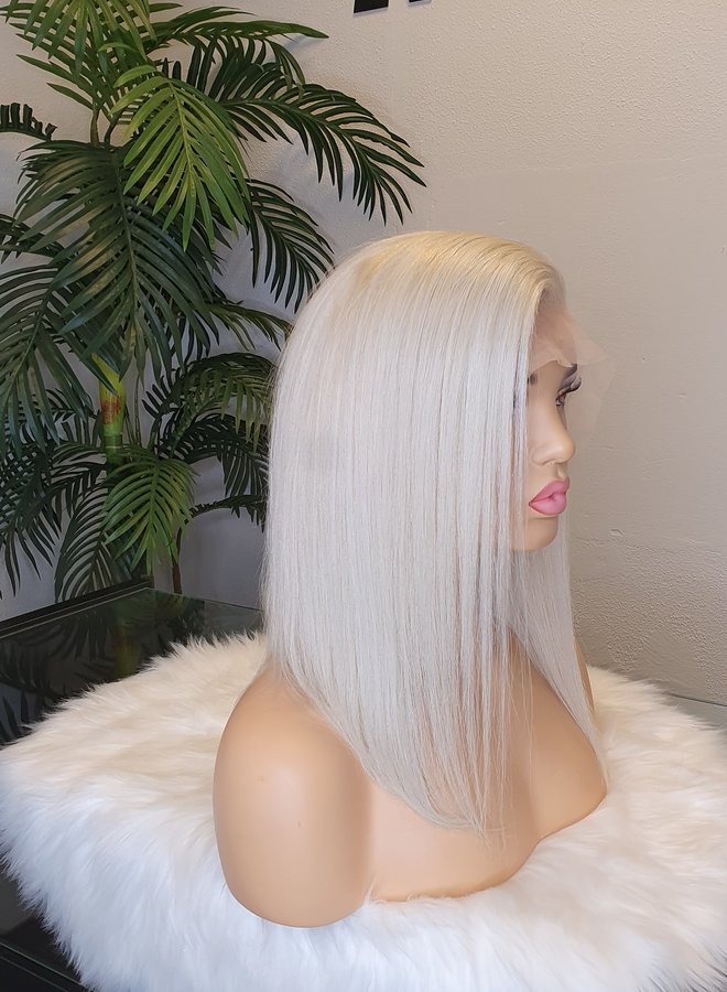 Arctic Frost - Icy Blonde Frontal Wig 12" Bob Remy Hair