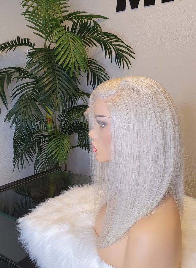 Arctic Frost - Icy Blonde Frontal Wig 12" Bob Remy Hair