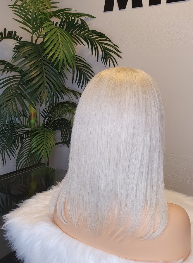 Arctic Frost - Icy Blonde Frontal Wig 12" Bob Remy Hair