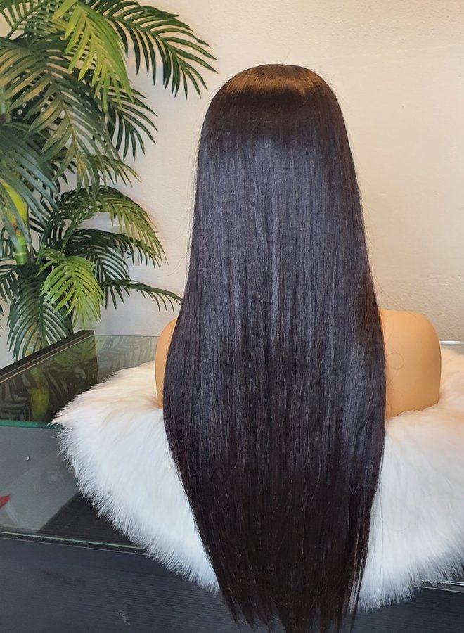 Espresso Obsidian - Closure Wig Natural Straight 22" - Raw Indian Hair