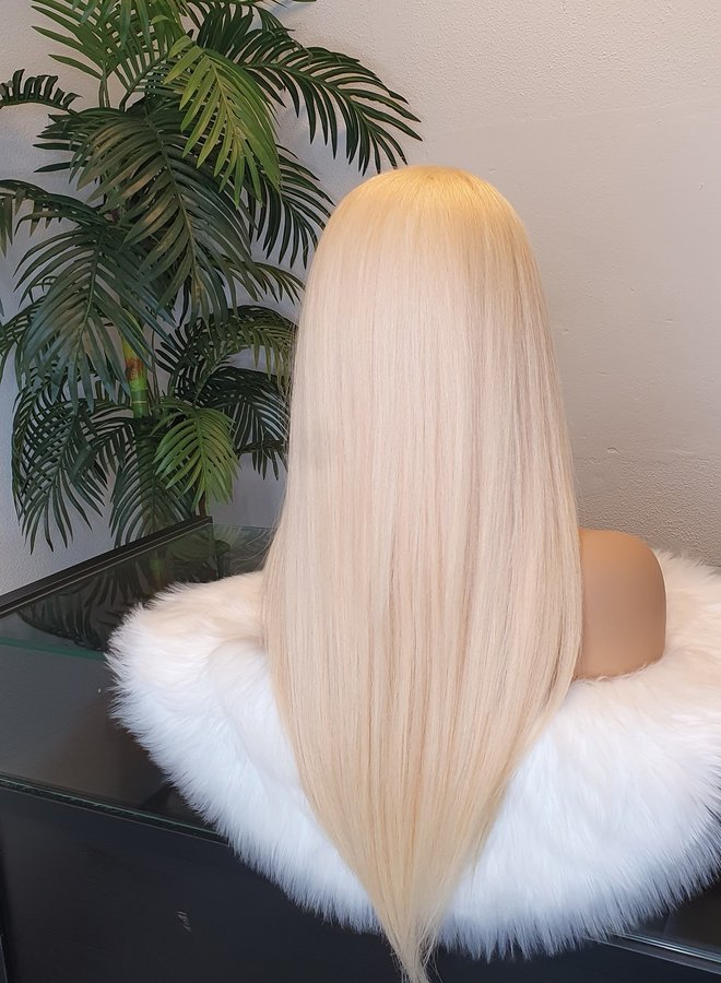 Creme Brûlée -13x4 Frontal Wig Natural Straight 22" - #613 Colored Raw Indian Hair