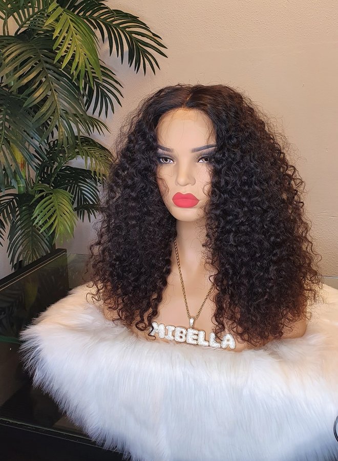 Caffè Sombra - 5x5 HD Closure Wig Raw* Indian Caribbean Curly 16" - 330 gram