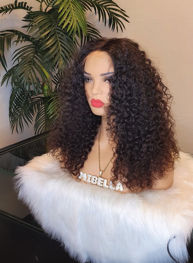 Caffè Sombra - 5x5 HD Closure Wig Raw* Indian Caribbean Curly 16" - 330 gram