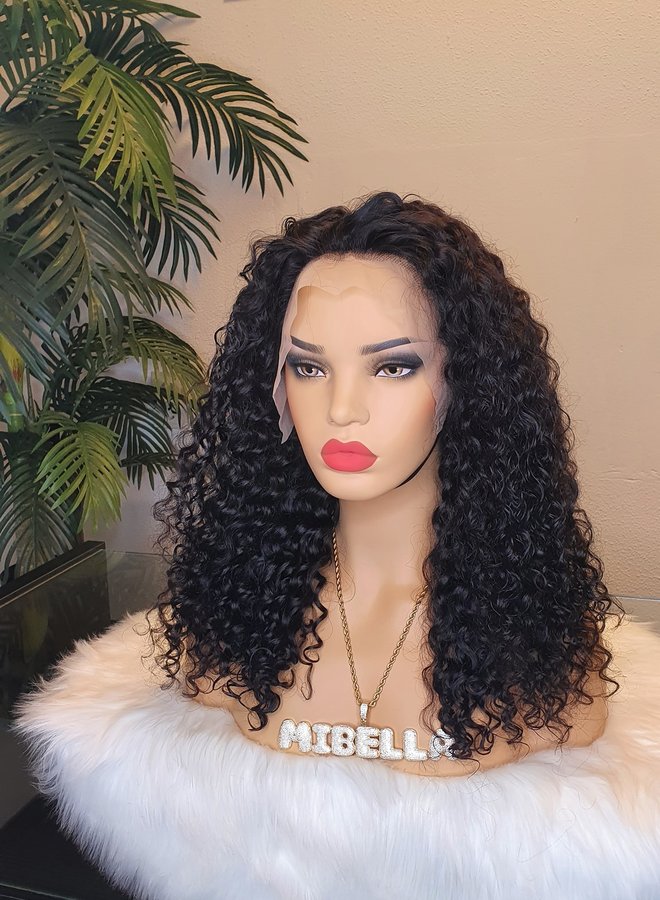 Frontal Wig Curly Remy Hair 16" 350 gram
