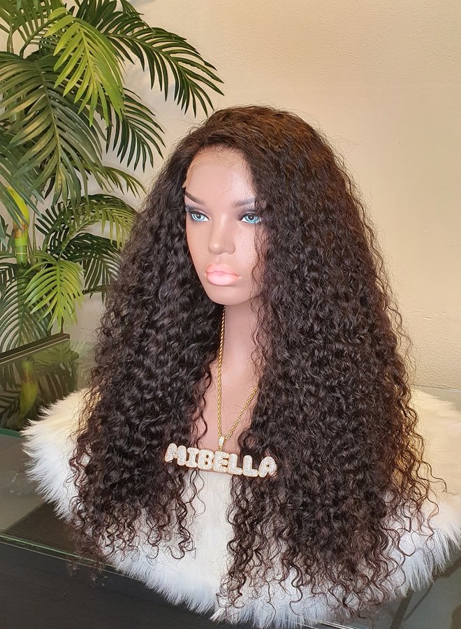 Chocolate Rendezvous - HD Closure Wig Curly Remy Hair 24"