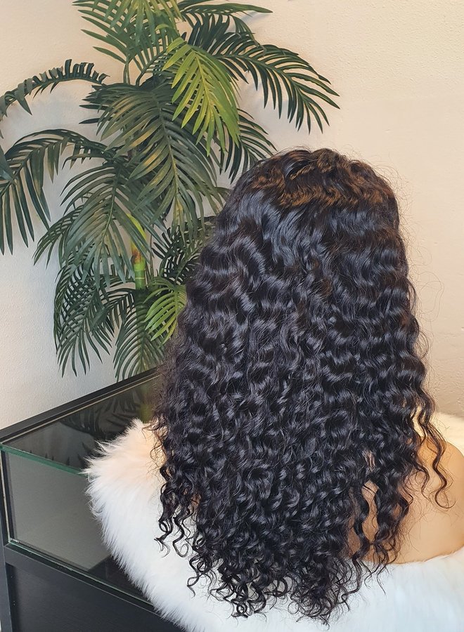 Sakura Kasshoku - Frontal Wig Curly Remy Hair 16" Dome Cap
