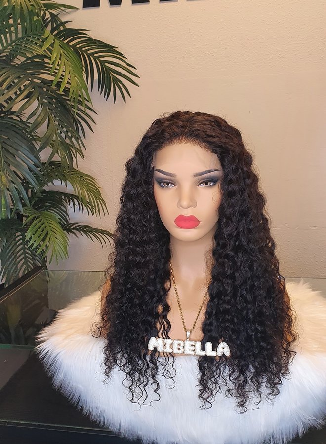 Cacao Oscuro - 5x5 HD Closure Wig Curly 20" - Remy Hair