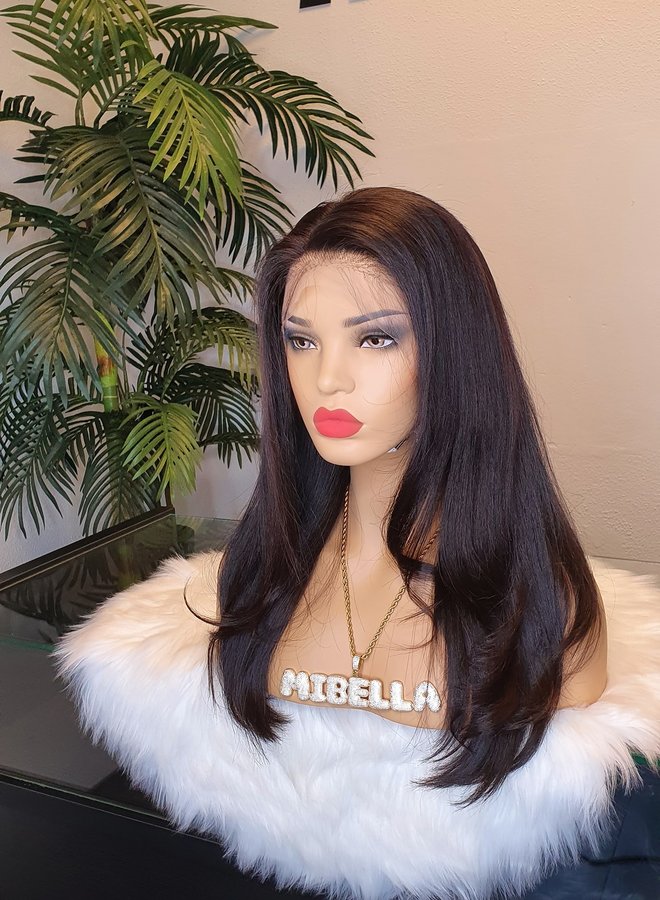 Brunette Obscur - Transparante Frontal Wig Raw Vietnamese Straight 16"