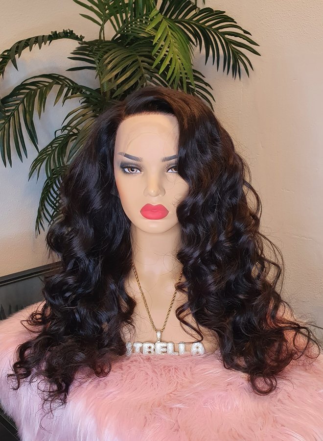 Truffle Twist - Frontal Wig 24" Body Wave Raw* Indian Hair - Transparent Lace