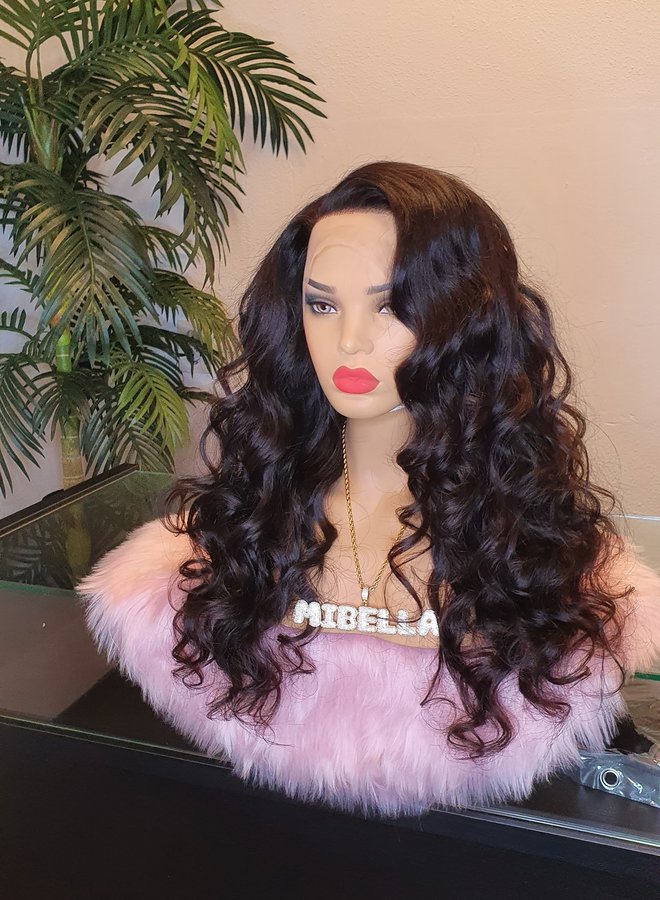 Truffle Twist - Frontal Wig 24" Body Wave Raw* Indian Hair - Transparent Lace