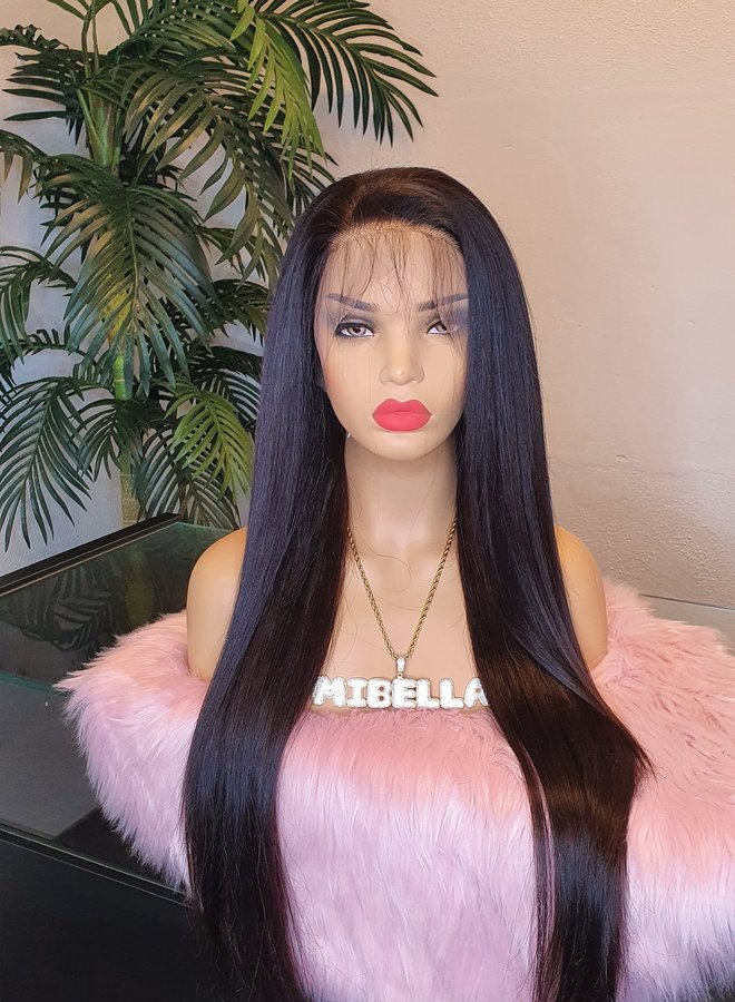 Mocha Blossom - Frontal Wig Natural Straight 24" - Raw Vietnamese Hair