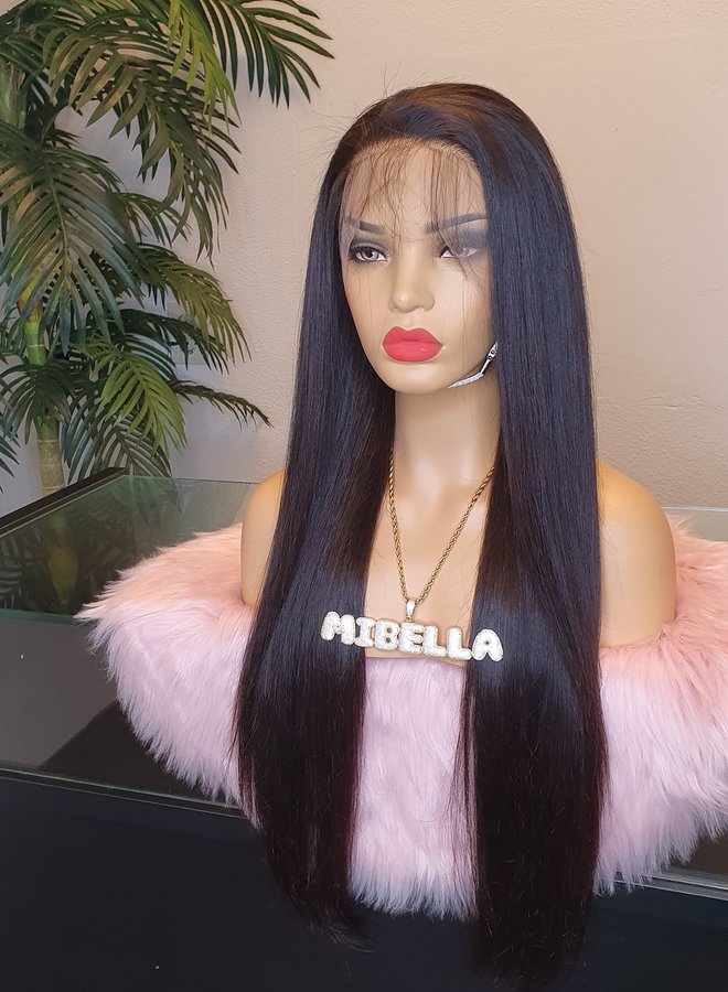 Mocha Blossom - Frontal Wig Natural Straight 24" - Raw Vietnamese Hair