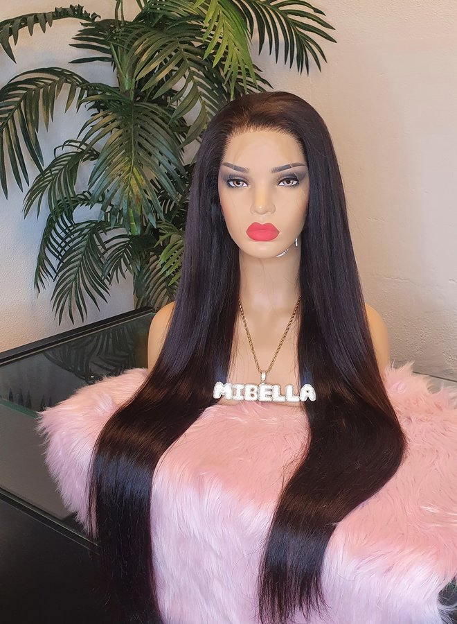 Silky Chocolate - HD Frontal Wig Natural Straight 30" - Raw Vietnamese Hair