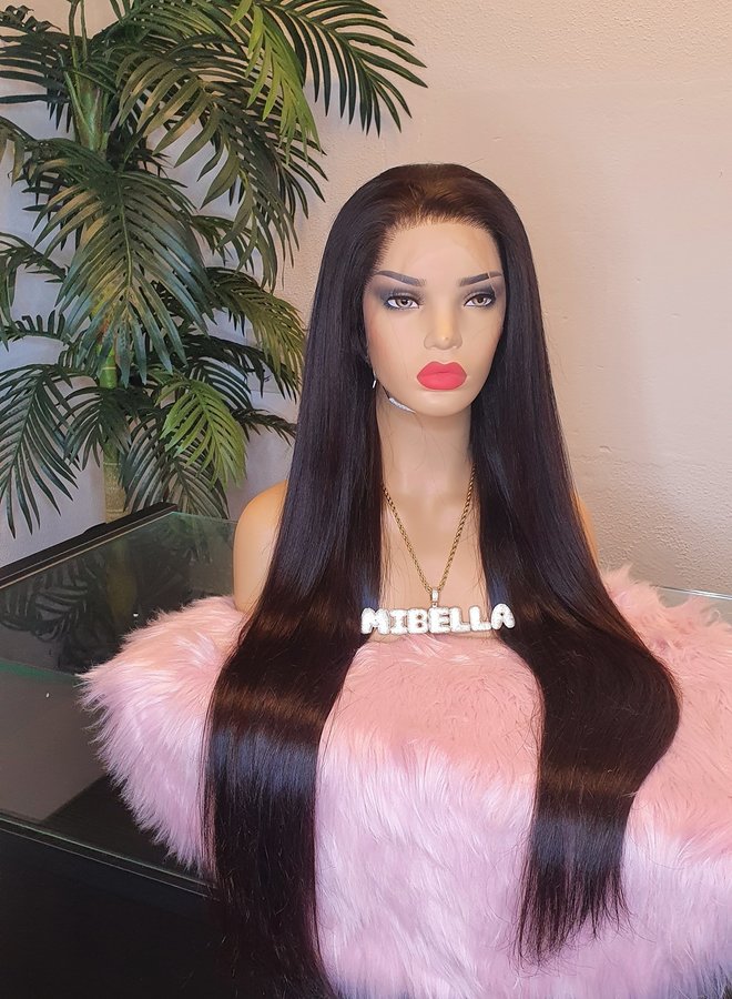 Silky Chocolate - HD Frontal Wig Natural Straight 30" - Raw Vietnamese Hair