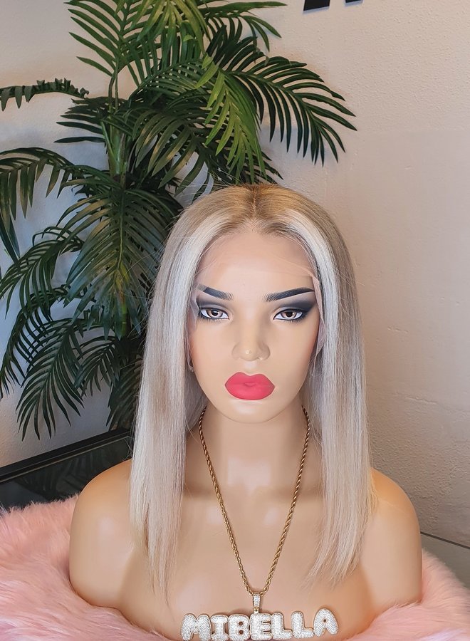 Platinum Frost - Ombre Blonde Frontal Wig 12" Bob Remy Hair